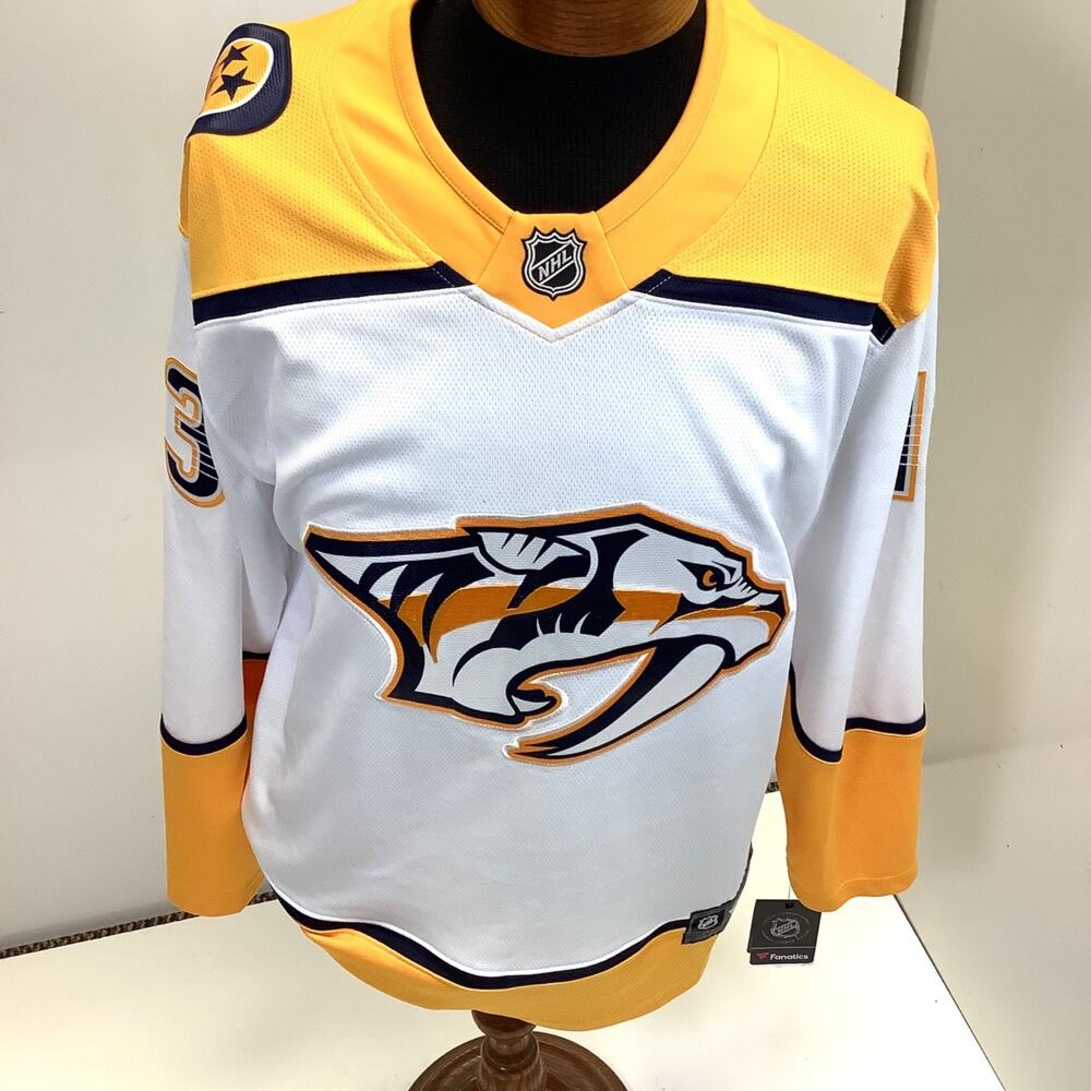 NEW Nashville Predators Bonino 13 Fanatics Jersey Mens Sz L Yellow NHL Hockey